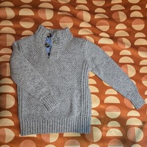 Cat & Jack Boy’s Light Gray Knit Mock Neck Sweater